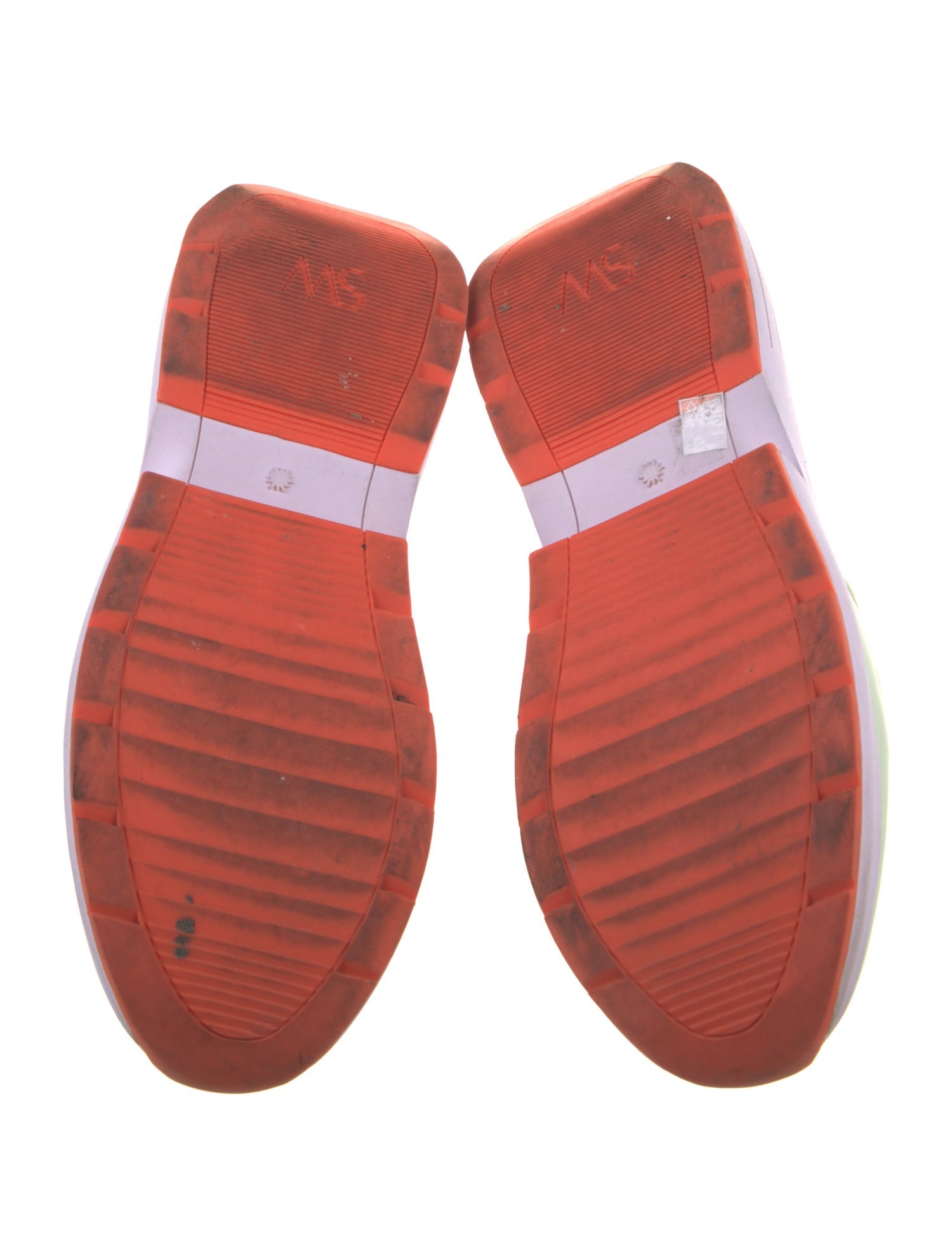 Stuart Weitzman Leather Colorblock Pattern Sneakers